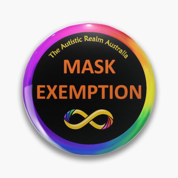 Mask Exemption Orange on Black Pin