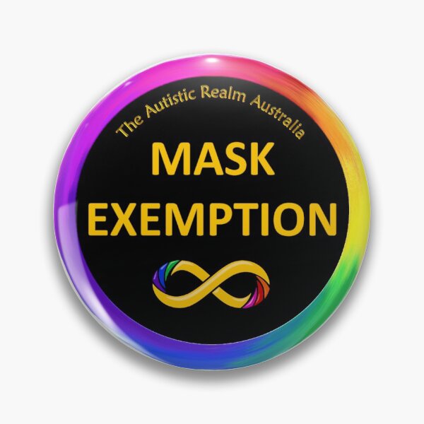 Mask Exemption Gold on Black Pin