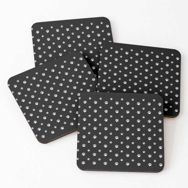 Pawprints B&W Coasters (Set of 4)