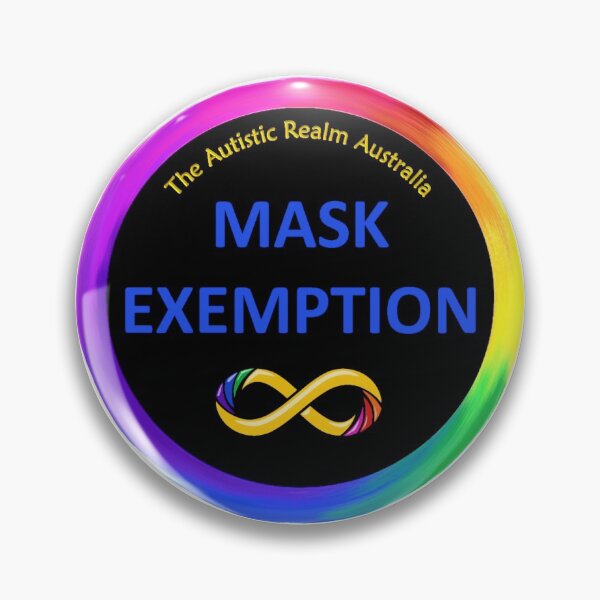 Mask Exemption Blue on Black Pin