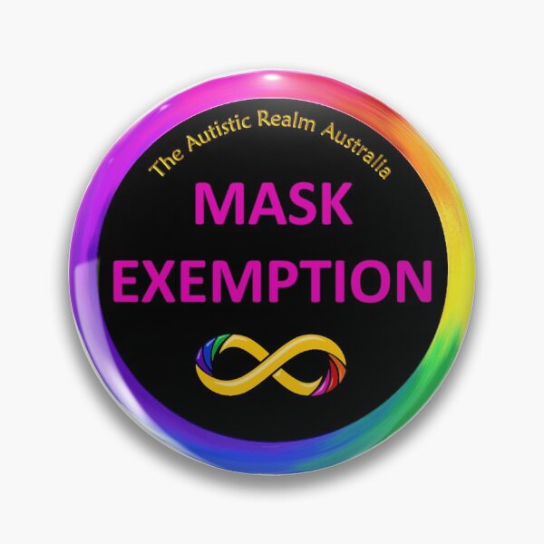 Item preview, Mask Exemption Pink on Black designed and sold by AutisticRealm.