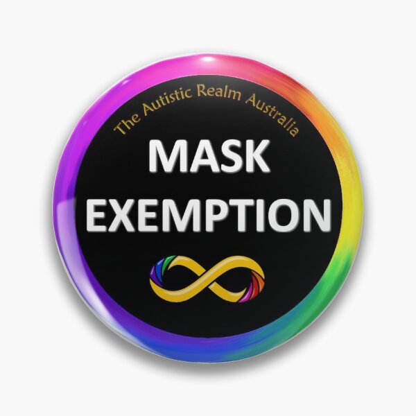 Mask Exemption White on Black Pin