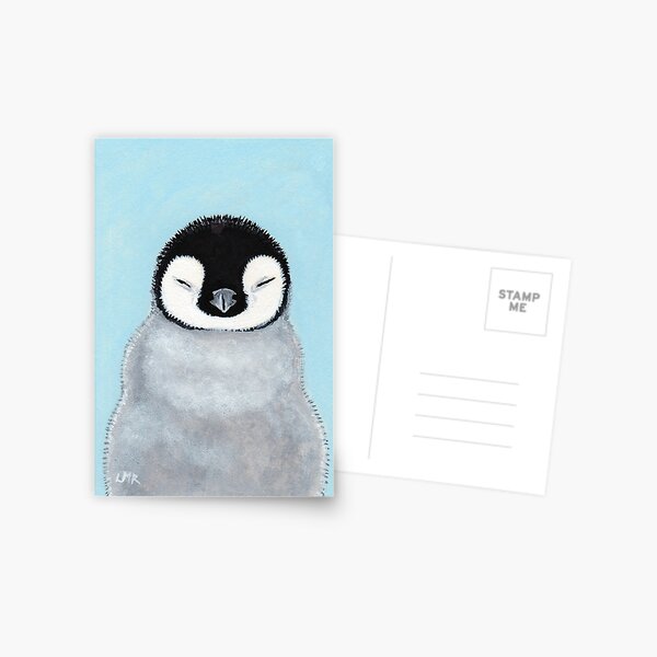 Cute Sleeping Baby Penguin Chick Postcard