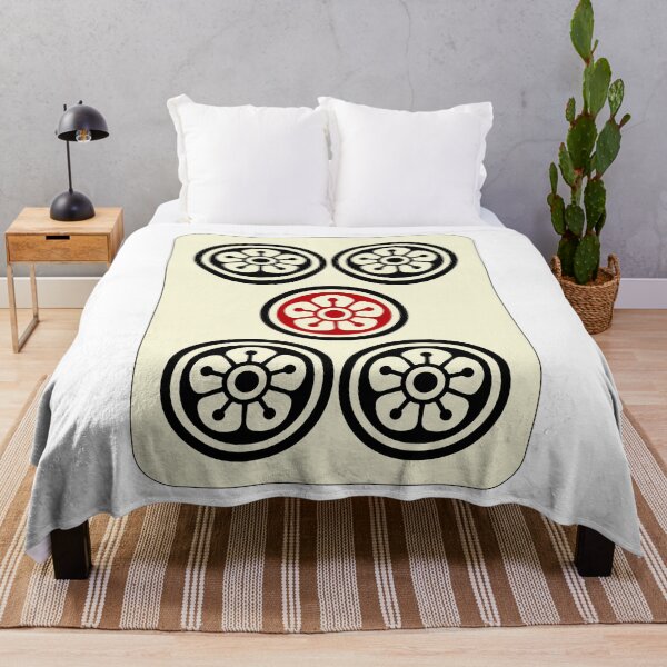 Item preview, 麻雀牌 5筒(黒赤ロゴ 牌枠あり)/ FIVE OF CIRCLES -MAHJONG TILE-(BLACK,RED) designed and sold by MAHJONG-JUNK.