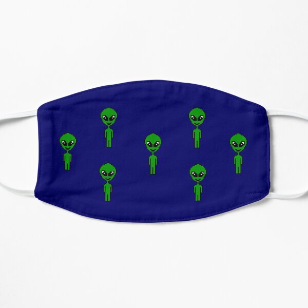 Pixel Aliens (blue background) Flat Mask
