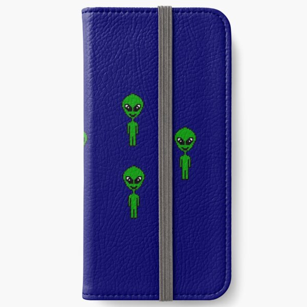 Pixel Aliens (blue background) iPhone Wallet