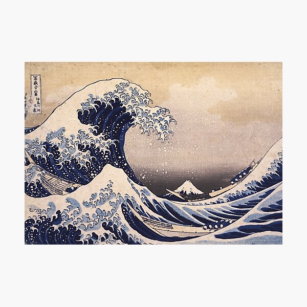 8892.Tidal wave over japanese fishing boats.POSTER.art wall decor graphic art