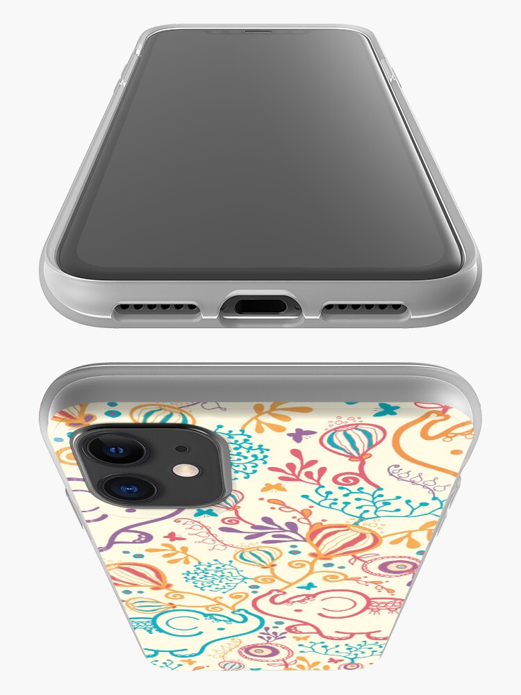 Alternate view of Elephants with bouquets pattern iPhone Case & Cover