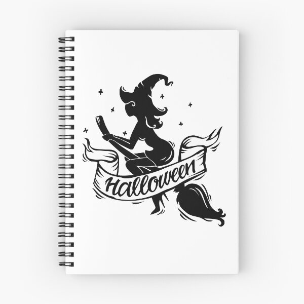 Item preview,  Halloween silhouette of an evil witch with a hat on a broom.  designed and sold by Dovina.