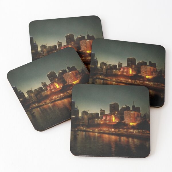 Item preview, Waterside view of Melbourne at night designed and sold by ashishagarwal74.