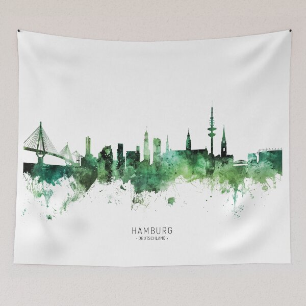 Artikelvorschau, Hamburg Germany Skyline entworfen und verkauft von ArtPrints.