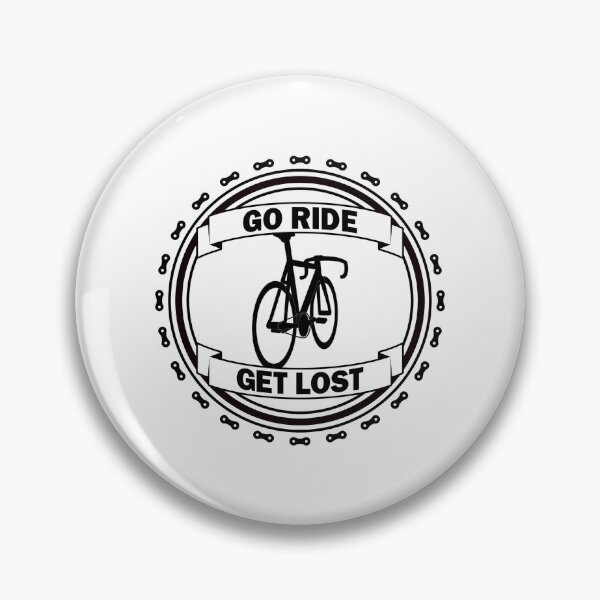 Artikelvorschau, Go Ride Get Lost Fahrradkette Logo Schwarz entworfen und verkauft von RabeDesigns.