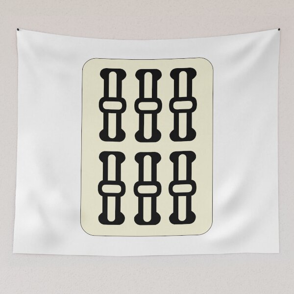 Item preview, 麻雀牌 6索（黒ロゴ 牌枠あり)/ SIX OF BAMBOOS -MAHJONG TILE-(BLACK) designed and sold by MAHJONG-JUNK.