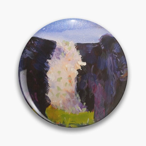 Artikelvorschau, Galloway Cow Painting mit Gürtel - Seitenansicht mit blauem Himmel steuern entworfen und verkauft von MikeJory.