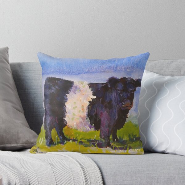 Item preview, Belted Galloway Cow Painting - Steer side view with blue sky designed and sold by MikeJory.
