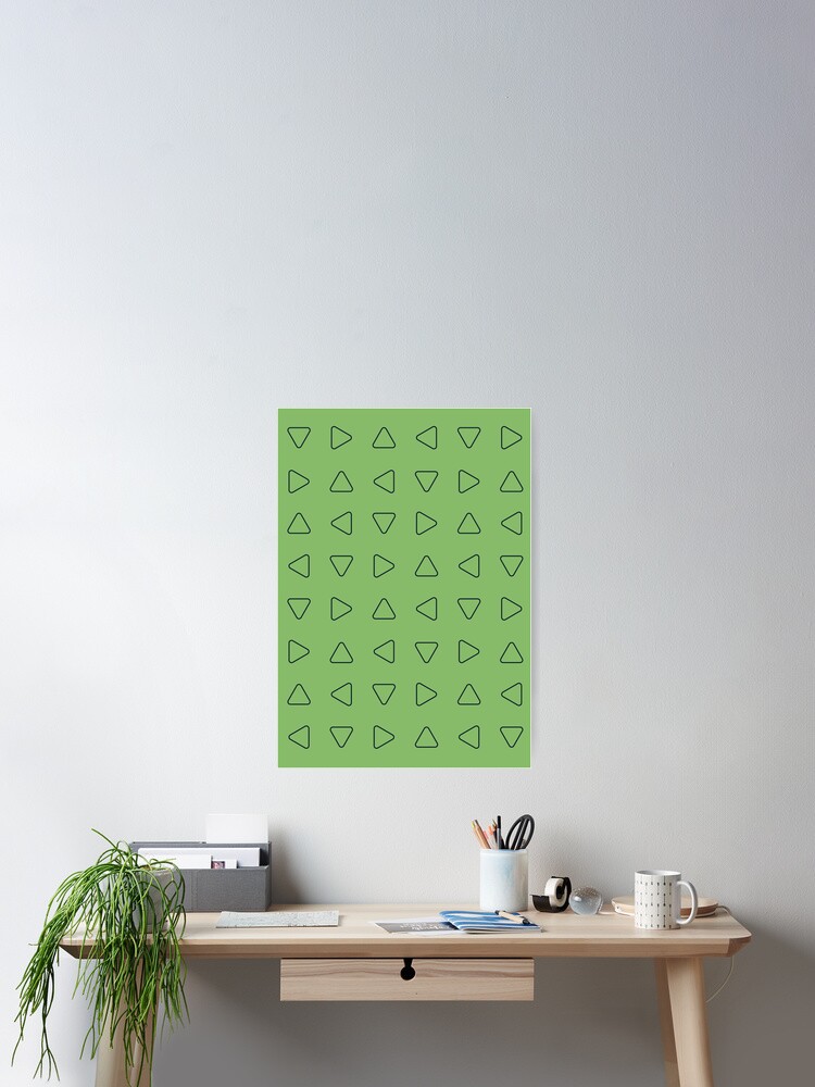 Thumbnail 2 of 3, Poster, Green Triangle Pattern designed and sold by ImpalaMoon.