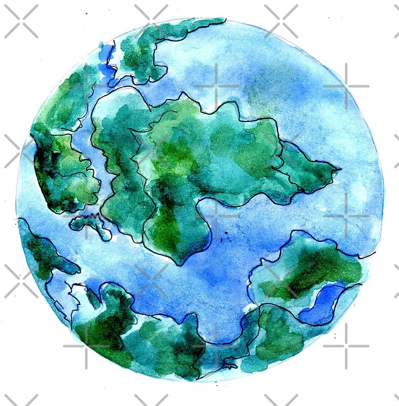 "Hand Drawn Earth" by AnnArtshock Redbubble