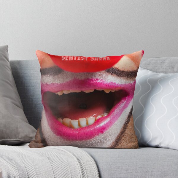 Item preview, JOKER DENTIST SHARKS! Pillow designed and sold by Boonyarak Pengjai.