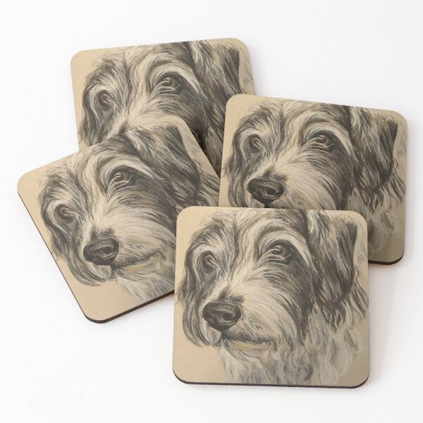 Item preview, Scruffy grey and white dog designed and sold by Merlinsmates.