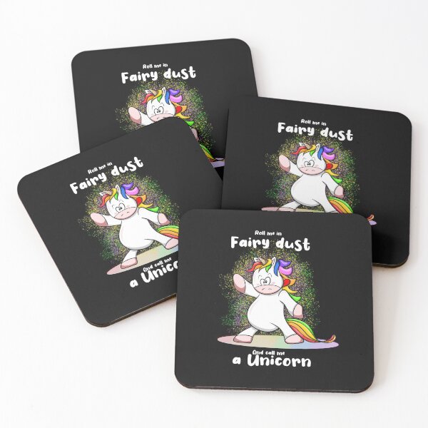 Item preview, Roll me in fairy dust and call me a unicorn on black designed and sold by lovingkakeart.