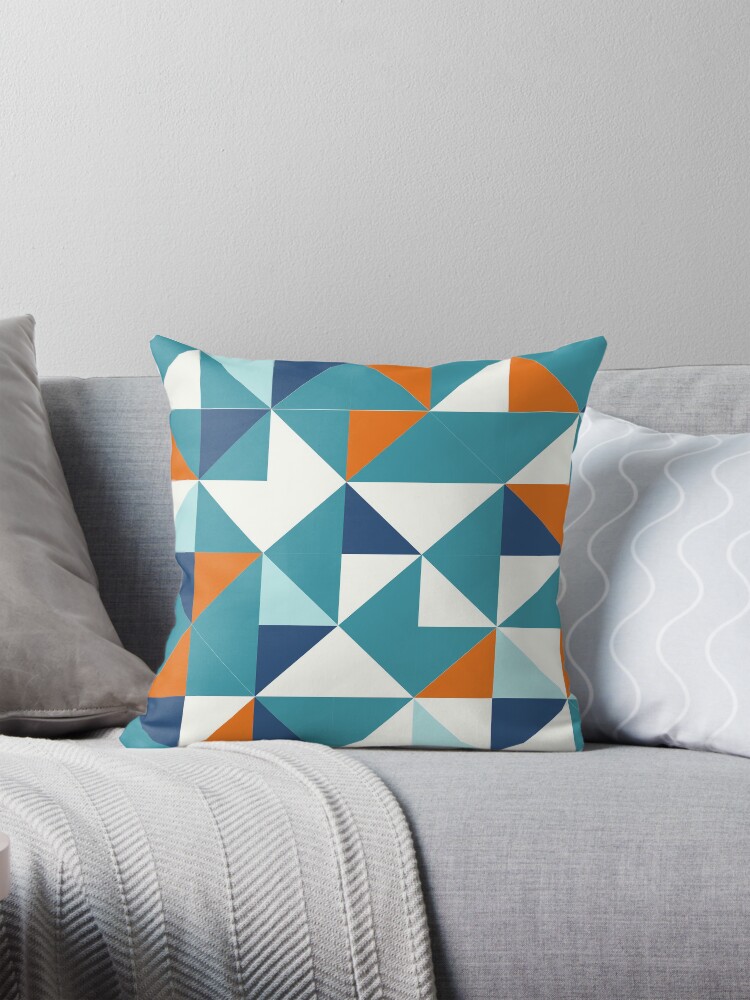 Orange geometric cushions hotsell