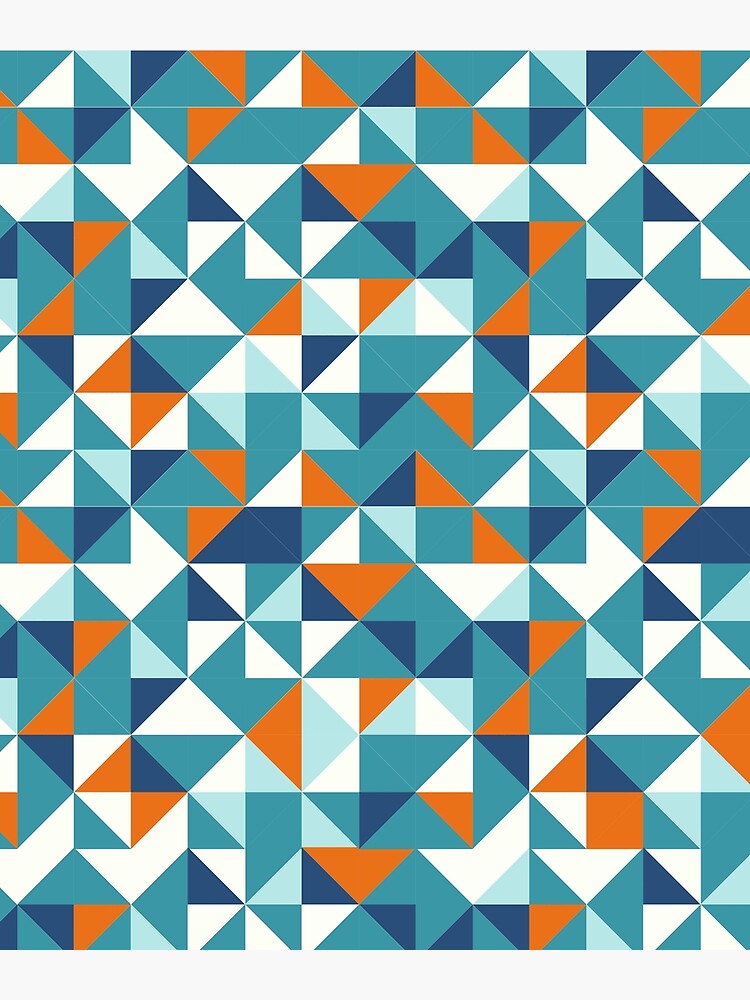 "Teal and Orange Geometric Design" Poster for Sale by AtarangiDesigns
