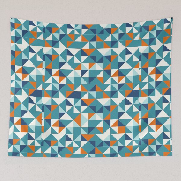 Item preview, Teal and Orange Geometric Design designed and sold by AtarangiDesigns.