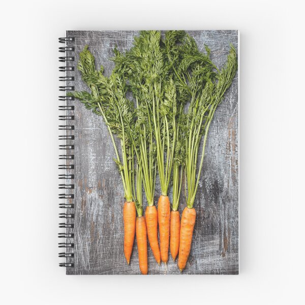 Item preview, Young fresh organic farmer carrots on rustic background, top view designed and sold by dariazu.