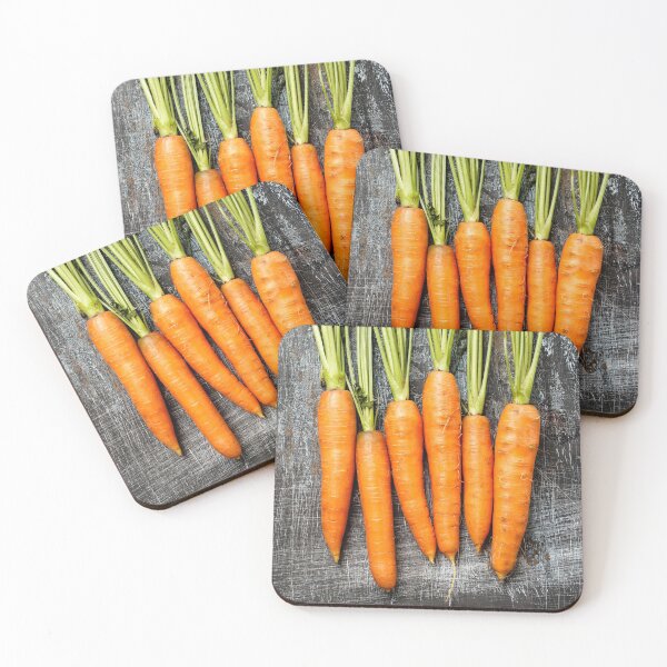 Item preview, Close up of young fresh organic farmer carrots on rustic background designed and sold by dariazu.