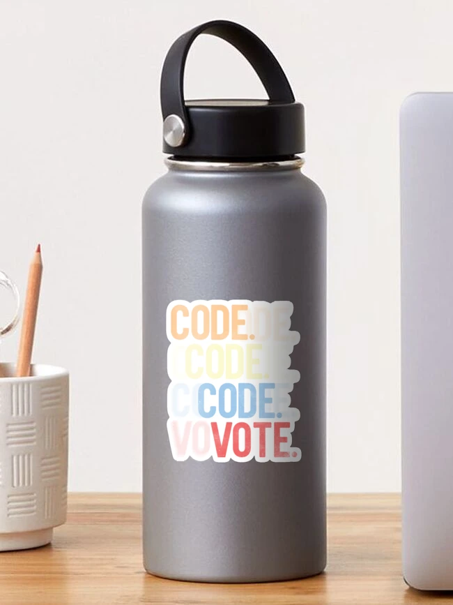 Thumbnail 1 of 3, Sticker, Code Vote Coding Programmer Coder Developer Gift designed and sold by allclassyart.