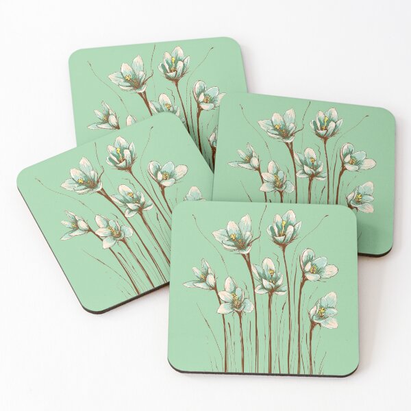 Item preview, Beautiful Wild Flowers blue green and white designed and sold by Artcraft-Ink.