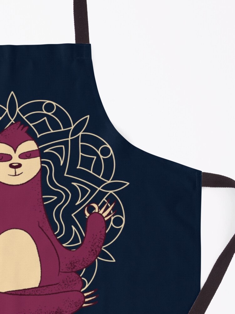 Alternate view of MEDITATION SLOTH YOGA NAMASTE Apron