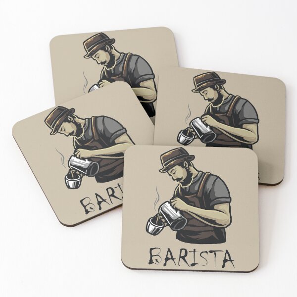 Item preview, Brutal Barista making coffee on white designed and sold by coffeeapparel.