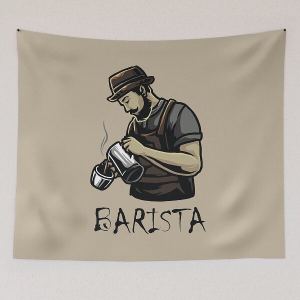 Item preview, Brutal Barista making coffee on white designed and sold by coffeeapparel.