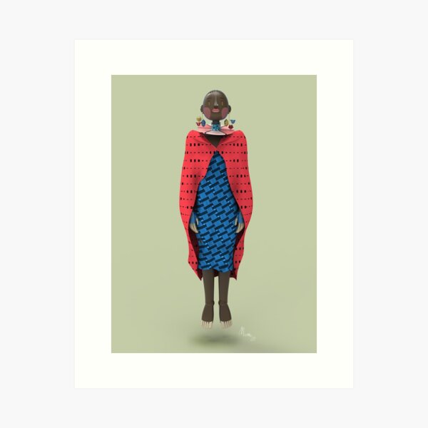 Ama the Maasai girl Art Print