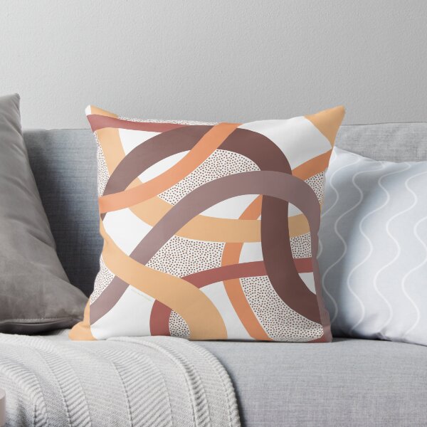 Coral Curves Throw Pillow
