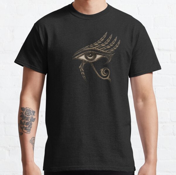 Eye of Horus, Feathers, Falcon, Protection Symbol, Lucky Charm, Egyptian Mythology, Symbol, Horus, Eye Classic T-Shirt