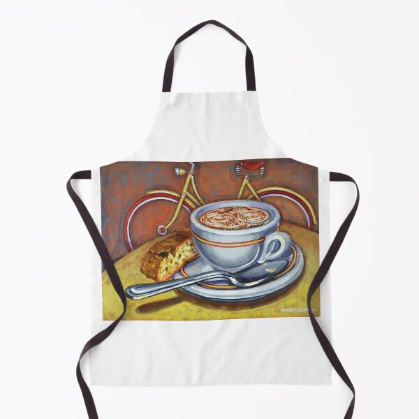 Item preview, Yellow Dutch Bicycle with Cappuccino and Biscotti designed and sold by markhowardjonesart.