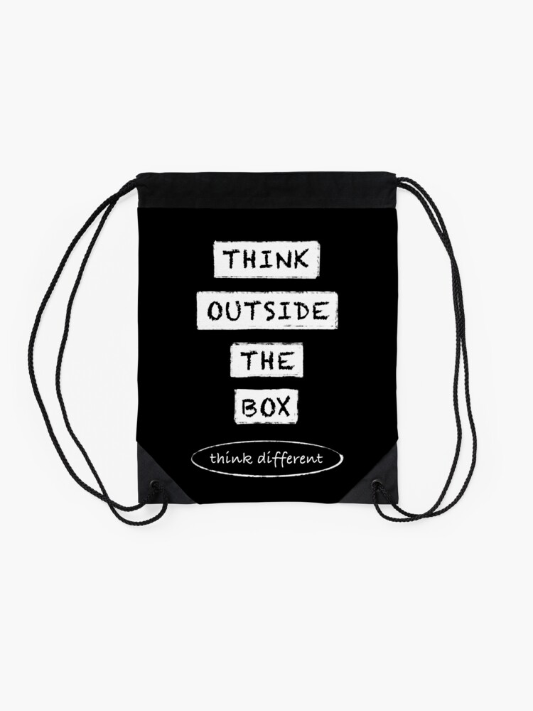 Alternate view of Think outside the box I think different Drawstring Bag