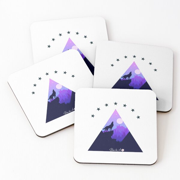 Aperçu de l'œuvre Full Moon & Wolf créée et vendue par happylifeanne.