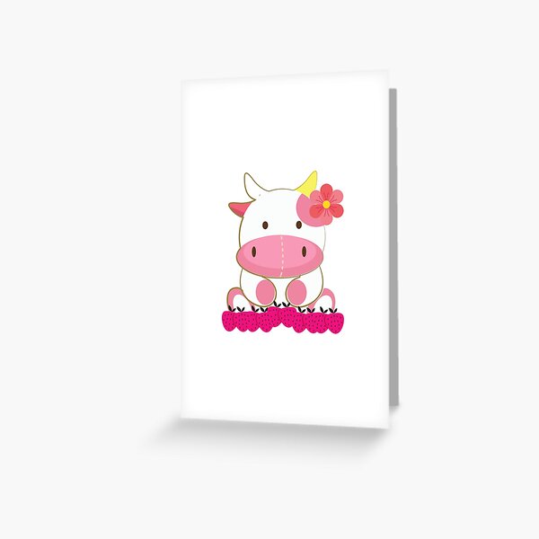 Tiktok Strawberry Cow Greeting Cards Redbubble