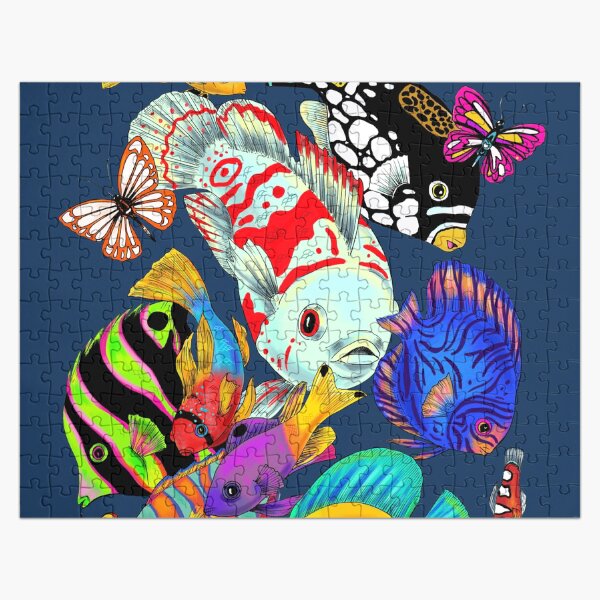 Item preview, Tropical Fish and Butterflies- a combination of colourful fish and butterflies for a whimsical piece designed and sold by Marta Tesoro.