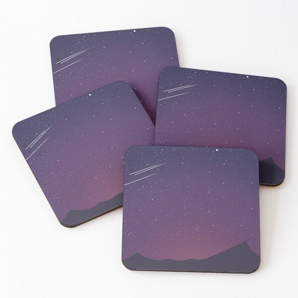 Item preview, Galaxy Night Sky Shooting Stars Over Mountains  designed and sold by anabear-art.