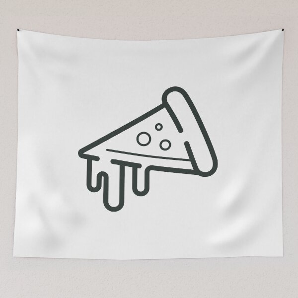 Item preview, Cheese falling black pizza icon designed and sold by Maria Simone.