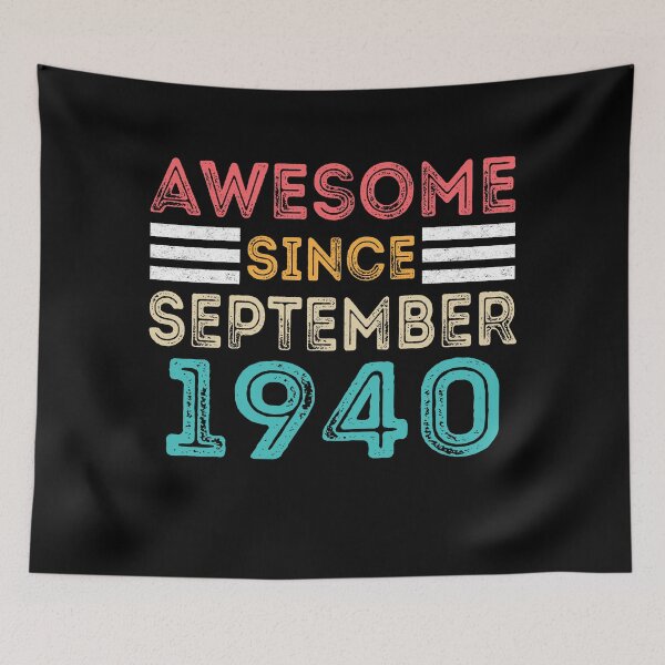 Item preview, Awesome Since September 1940 - Vintage Retro Birthday Gift designed and sold by meedTee.