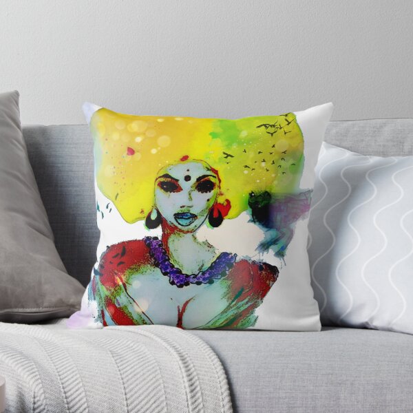 Bird Queen Throw Pillow