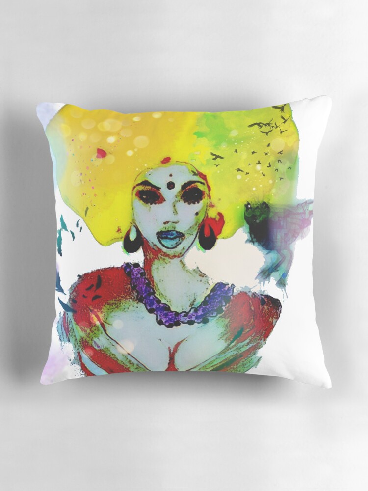 Thumbnail 3 of 4, Pillow, Bird Queen designed and sold by lesinfin.