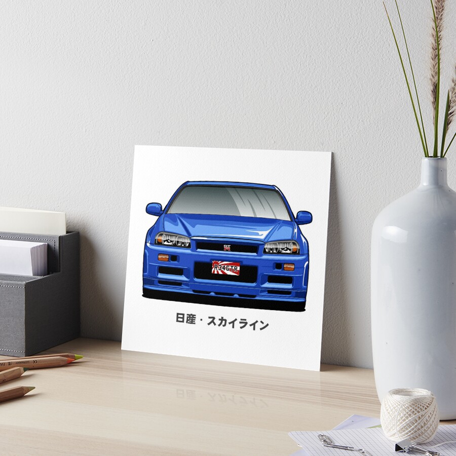 Cartoon Skyline R34 GTR Front View