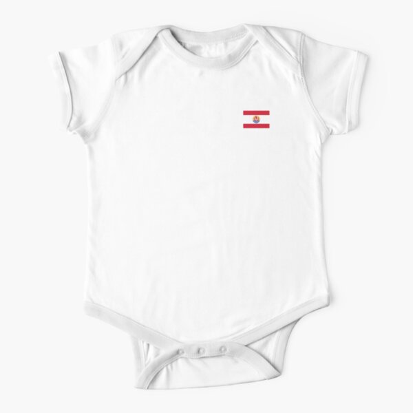 French Polynesia Flag Short Sleeve Baby One-Piece