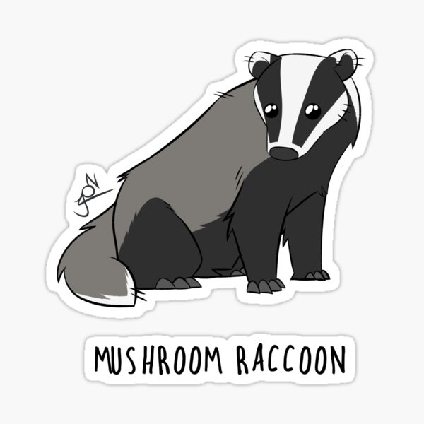 Raton laveur aux champignons Sticker